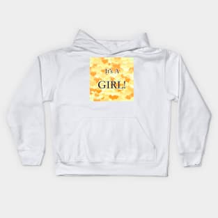 It's A Girl! Golden Hearts Kids Hoodie